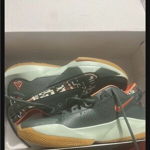 Nike Zoom Gray and Orange Basketball Shoes
